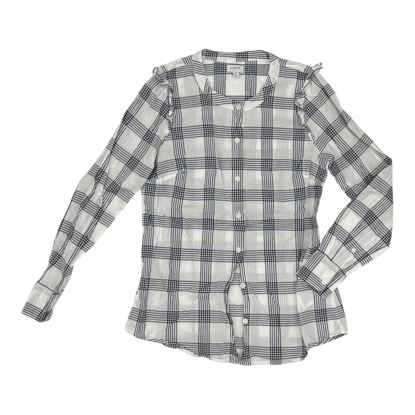Blouse Ls By J. Crew In Blue & White, Size:S