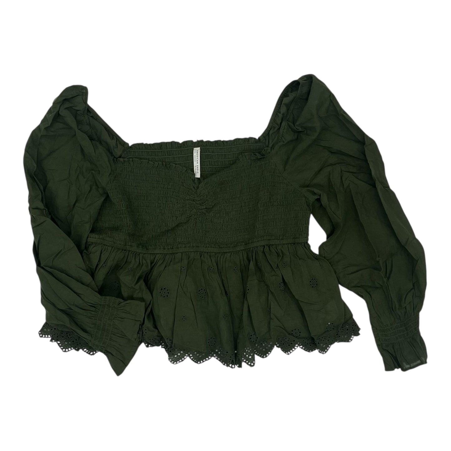 Blouse Ls By American Eagle In Green, Size:Xl