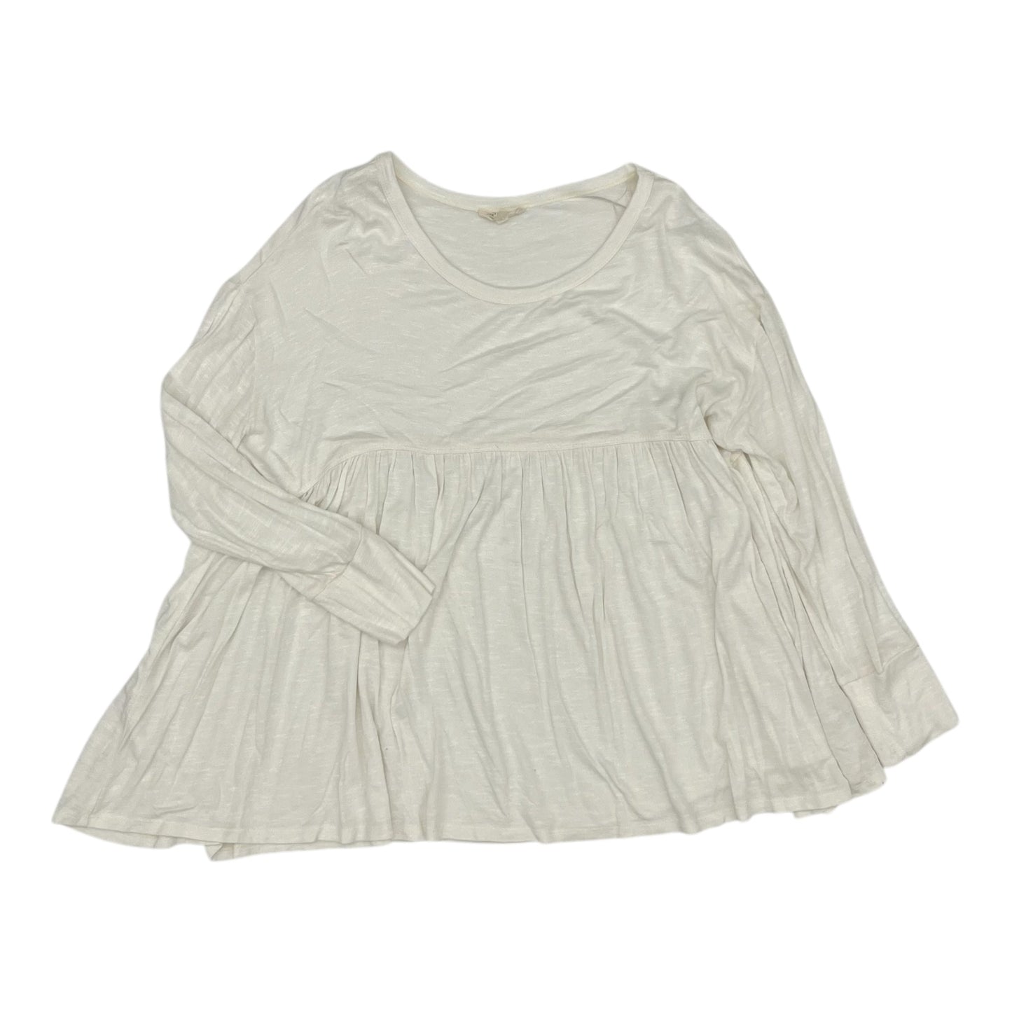 Blouse Ls By Ultra Flirt In Cream, Size:Xl