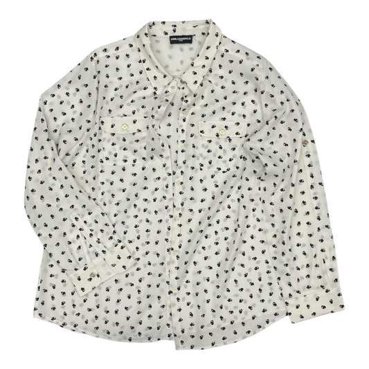 Blouse Designer By Karl Lagerfeld In White, Size:S