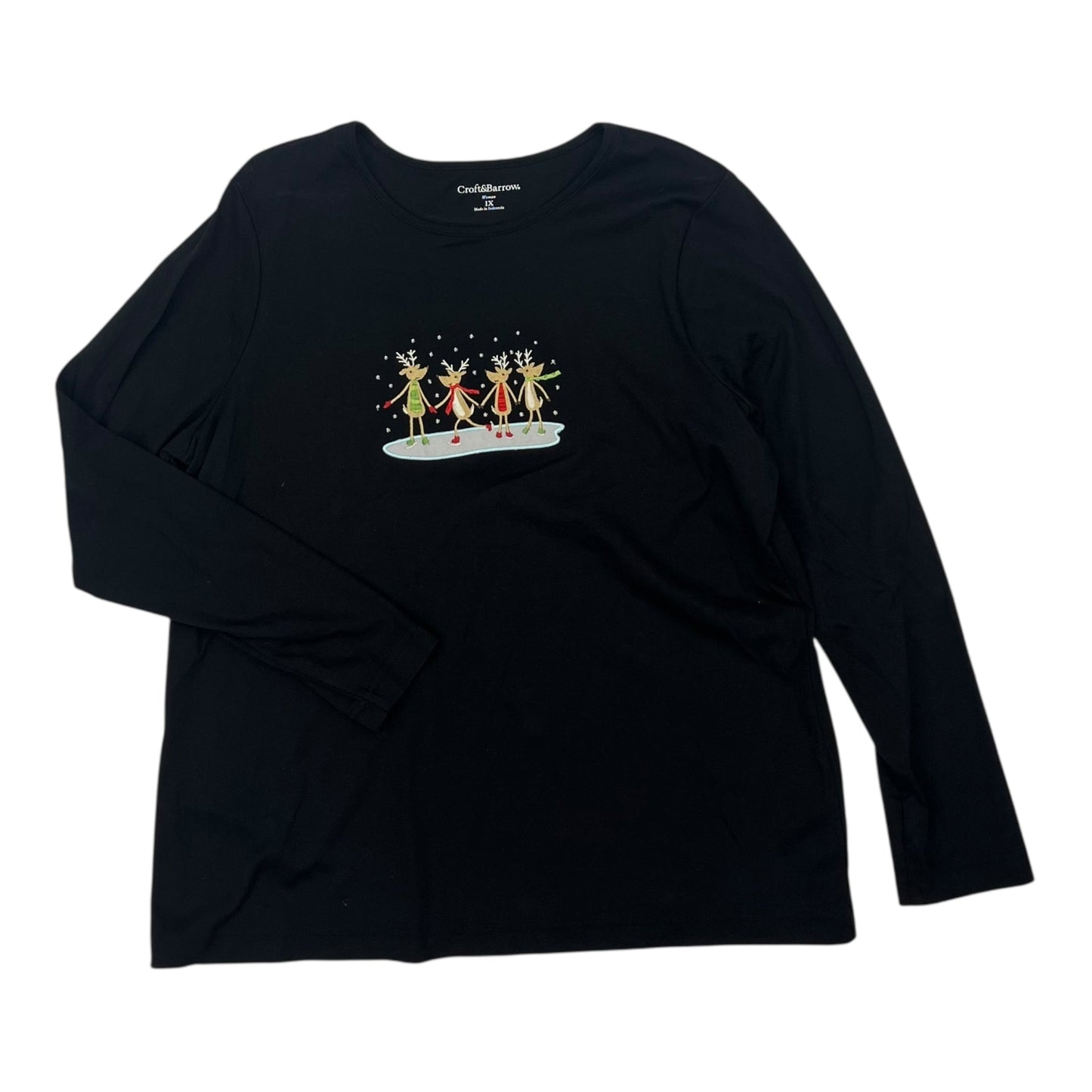 TOP LS by CROFT AND BARROW in BLACK, Size:1X