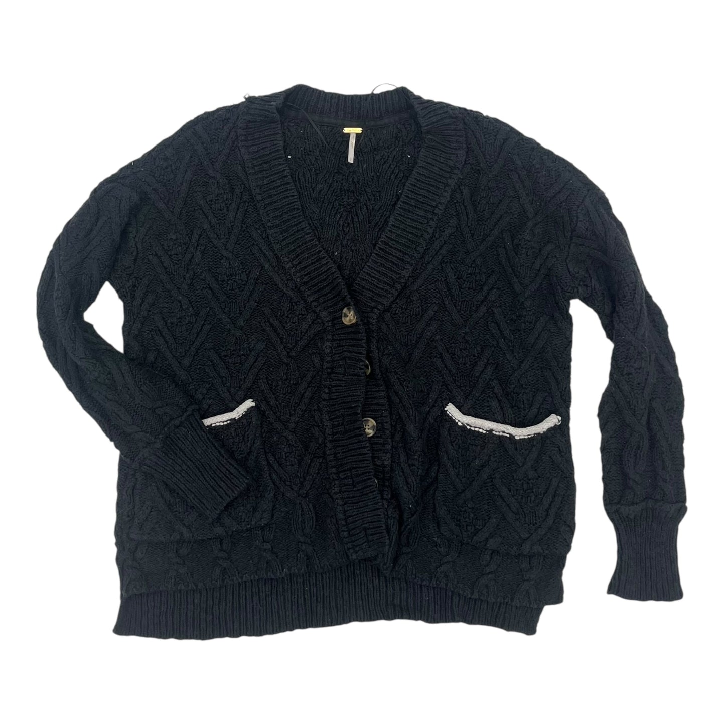 Sweater Cardigan By Free People In Black, Size:S