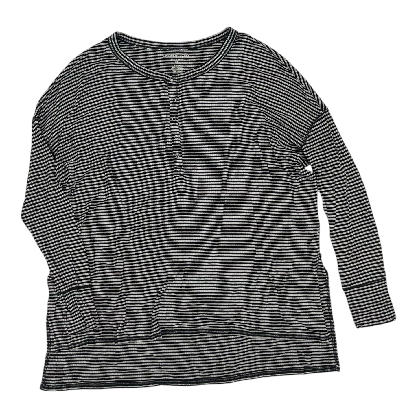 Top Ls By American Eagle In Black & Grey, Size:S
