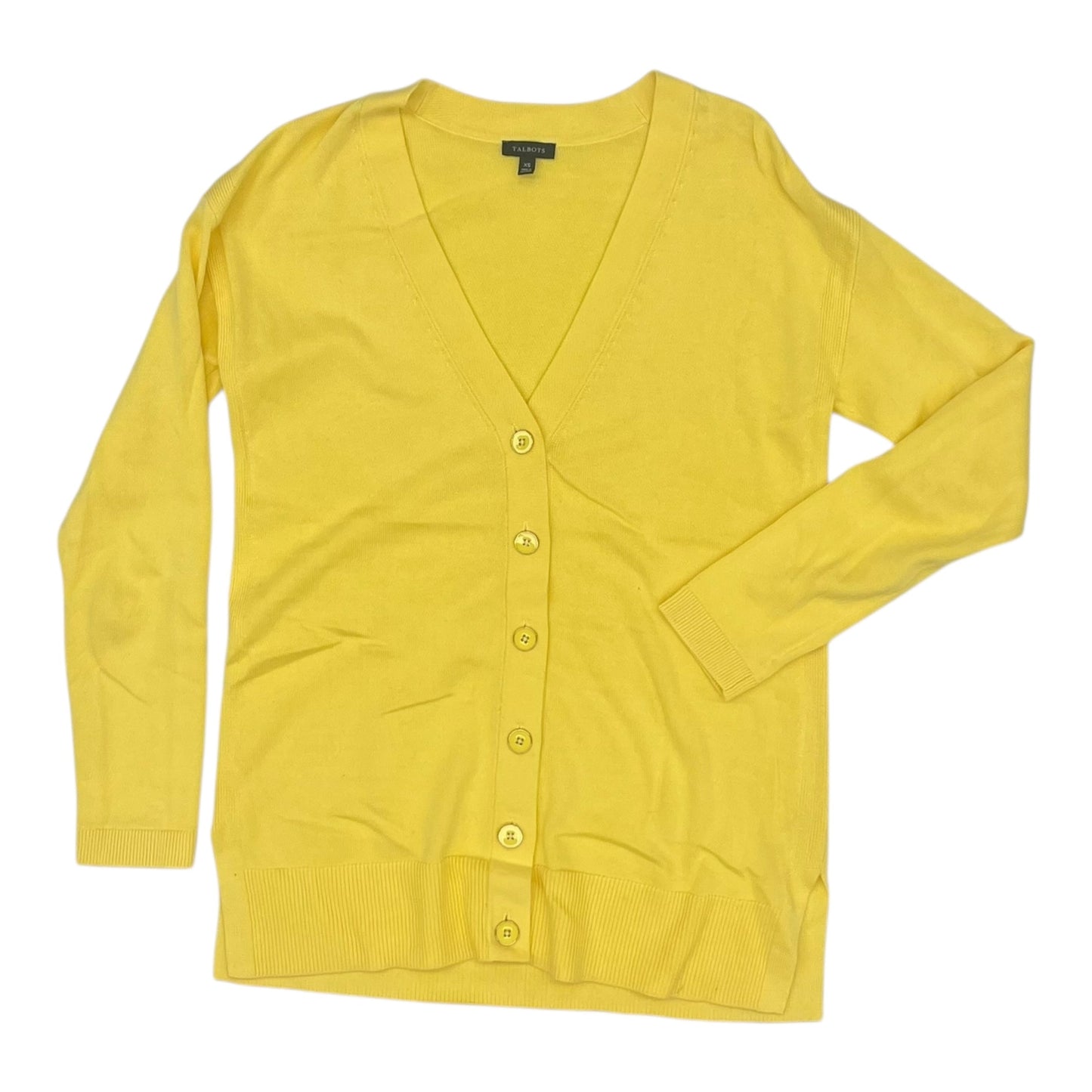 Cardigan By Talbots In Yellow, Size:Xs