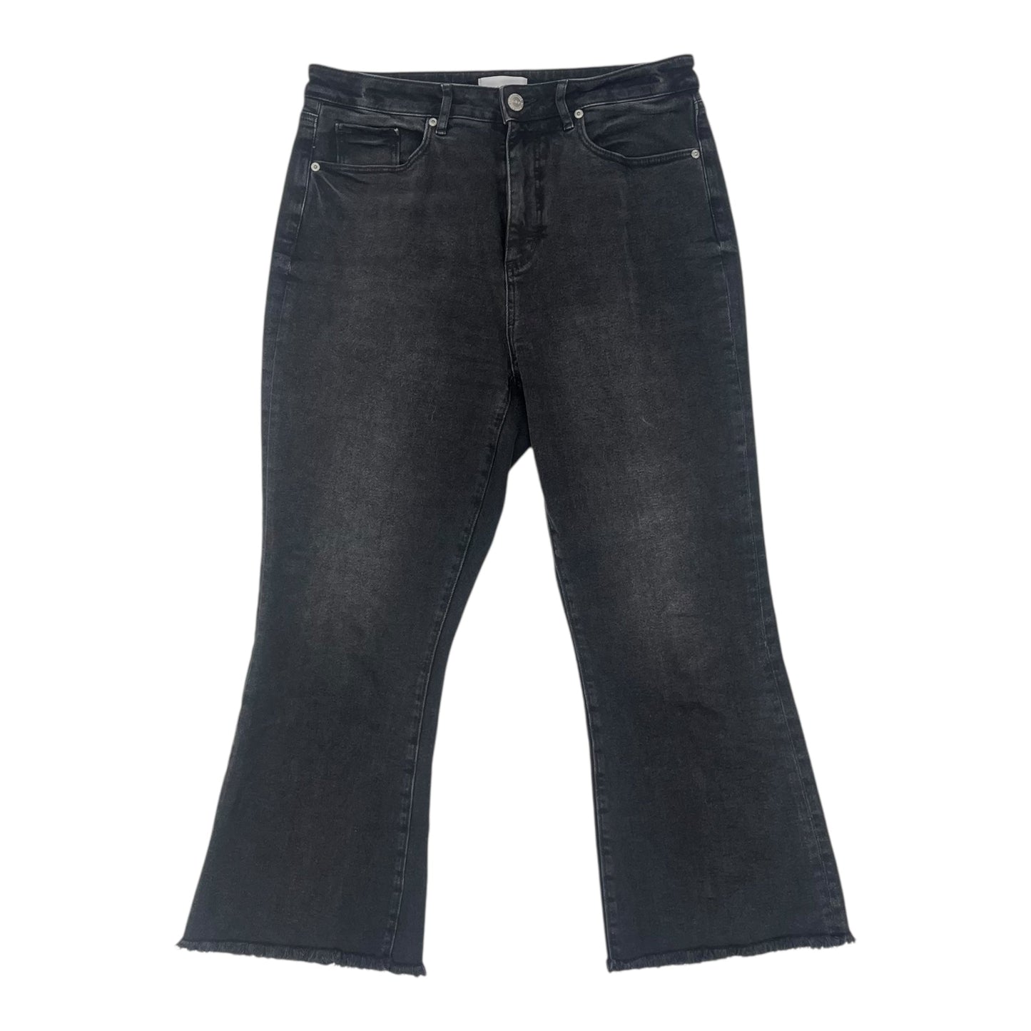 Jeans Cropped By Loft In Black Denim, Size:12