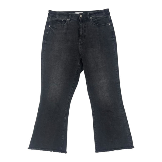 Jeans Cropped By Loft In Black Denim, Size:12