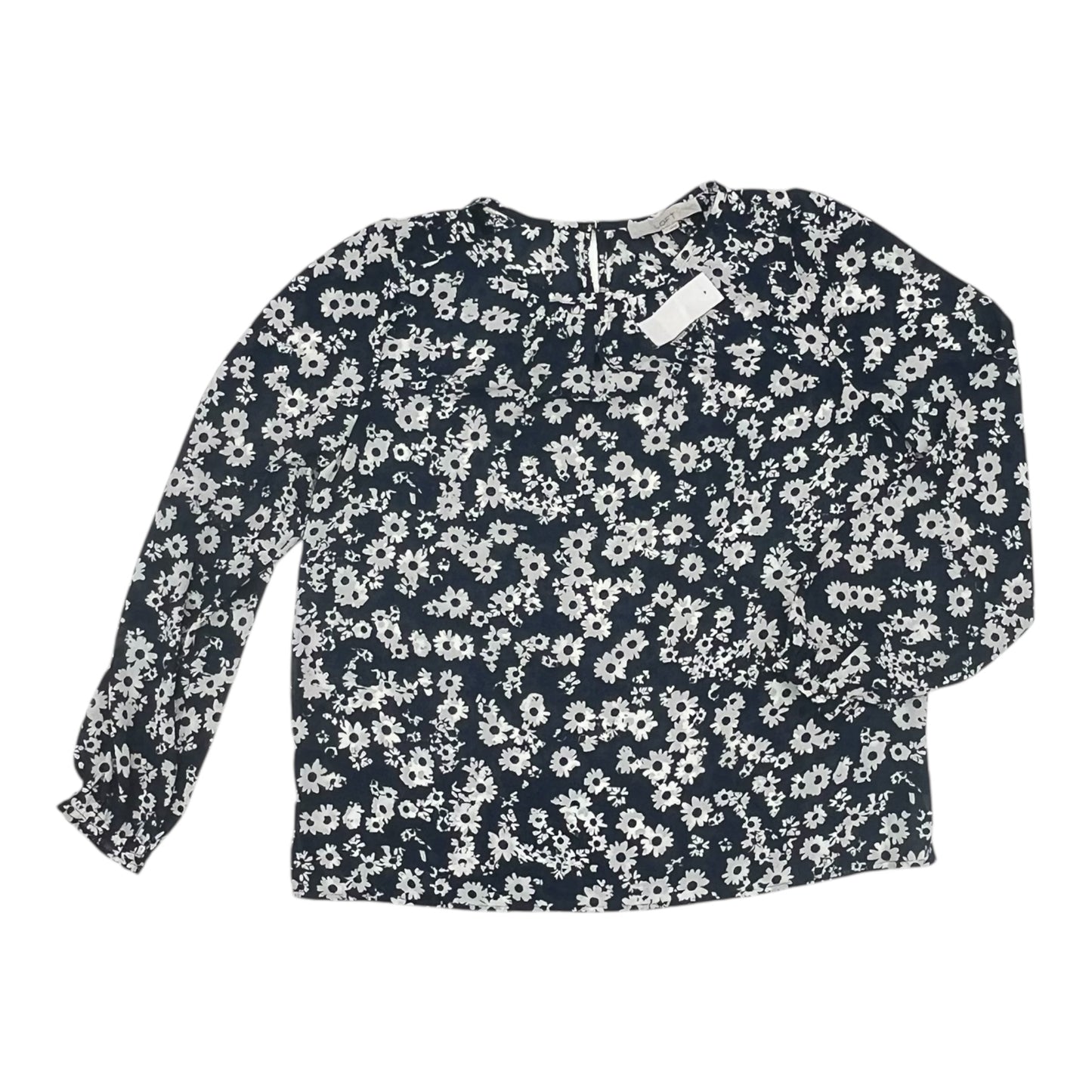 Blouse Ls By Loft In Blue, Size:S