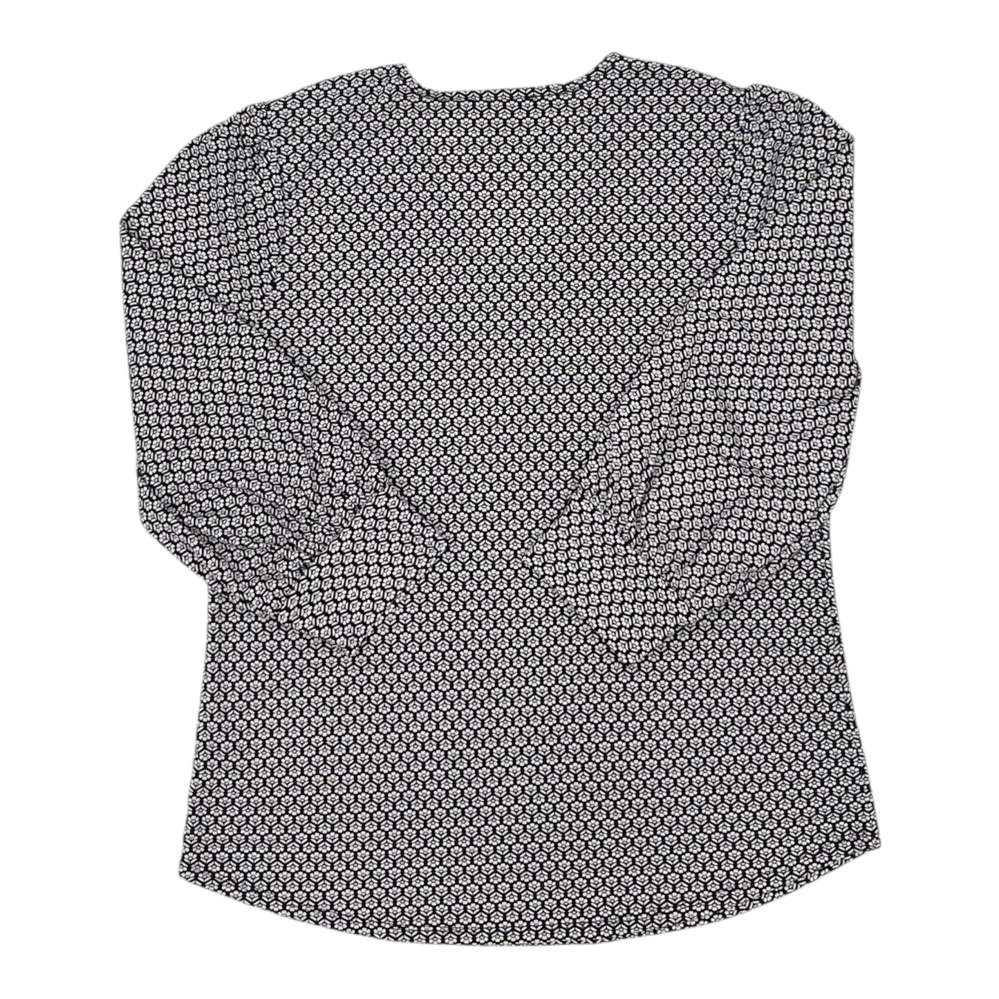 Blouse 3/4 Sleeve By Adrianna Papell In Black & White, Size:S