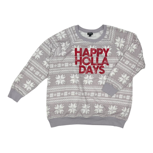 Sweatshirt Crewneck By Torrid In Purple & White, Size:2X