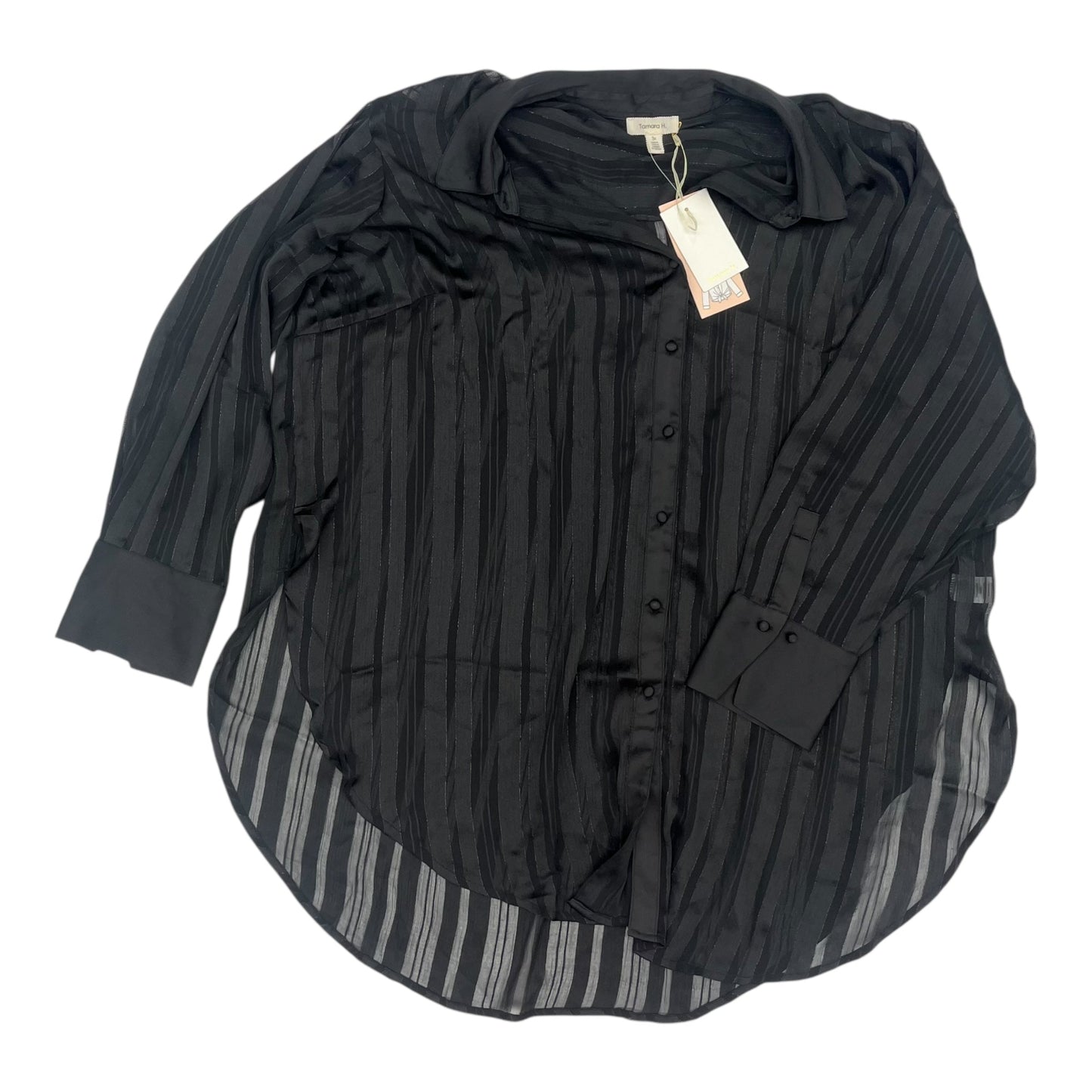 Blouse Ls By Clothes Mentor In Black, Size:3X