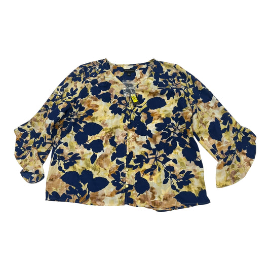 Blouse Ls By Investments In Tan, Size:L