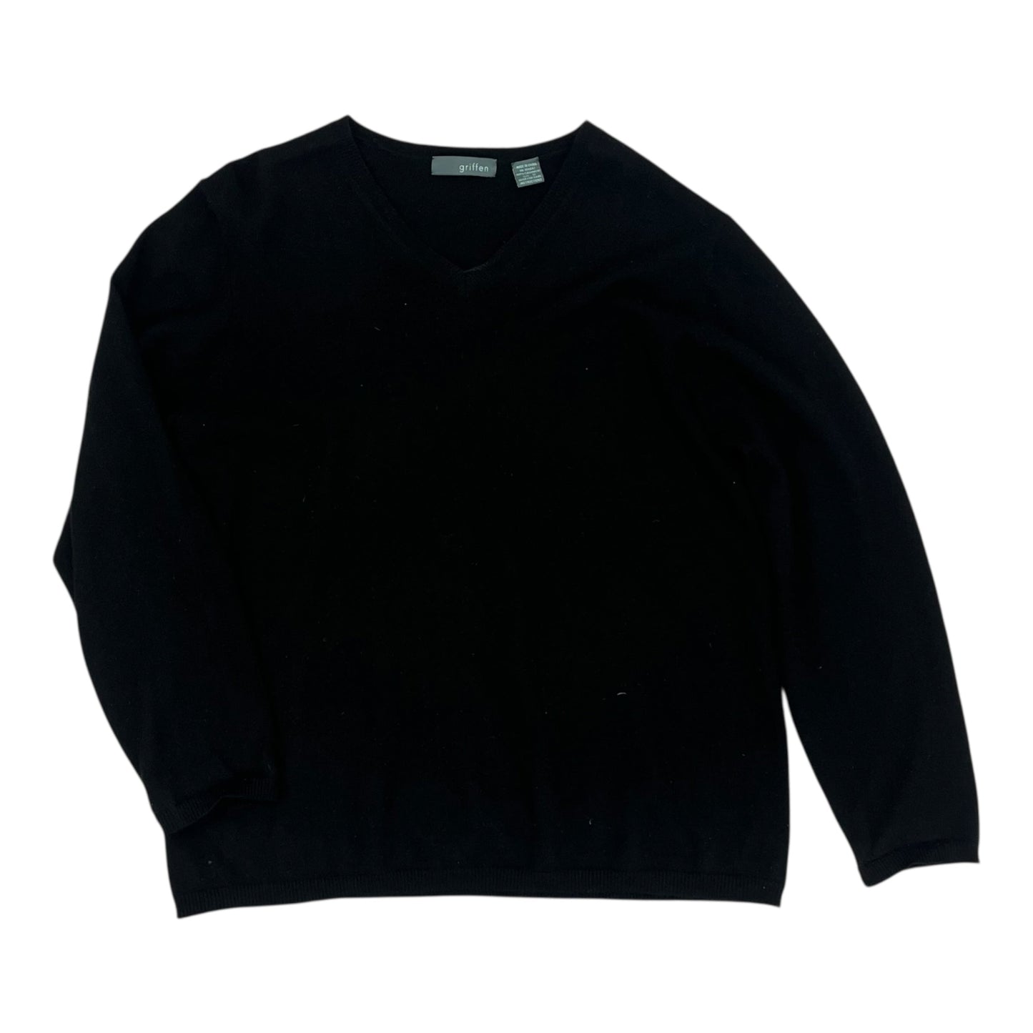 Sweater Cashmere By Clothes Mentor In Black, Size:1X