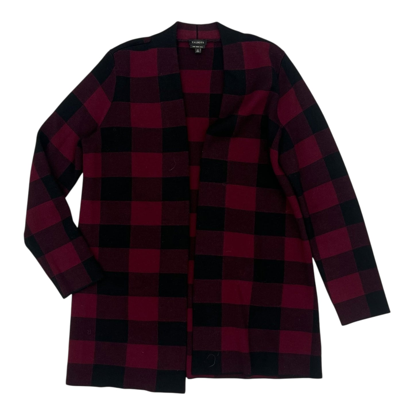 Sweater Cardigan By Talbots In Black & Red, Size:M