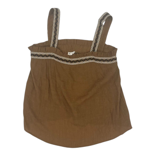 Top Sleeveless By Blu Pepper In Brown, Size:L