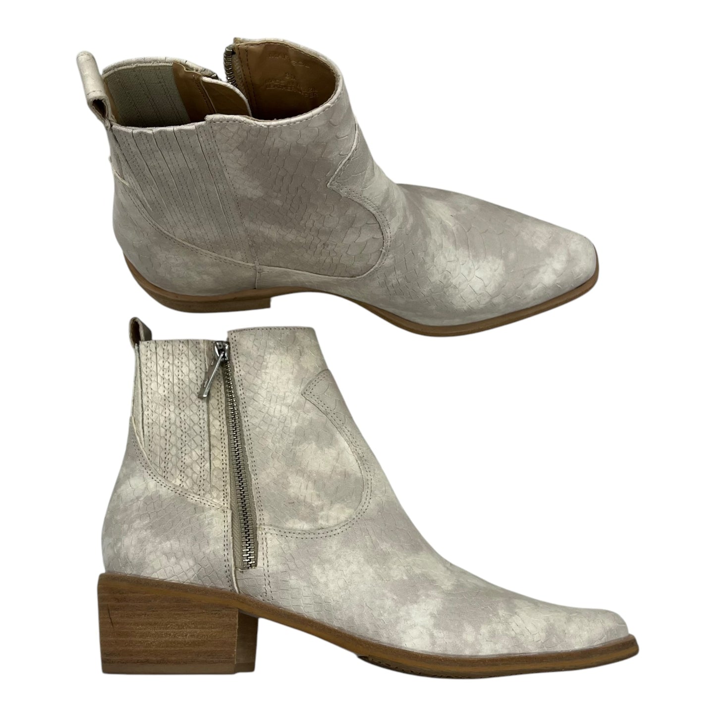 Boots Ankle Heels By Donald Pliner In Cream, Size:8