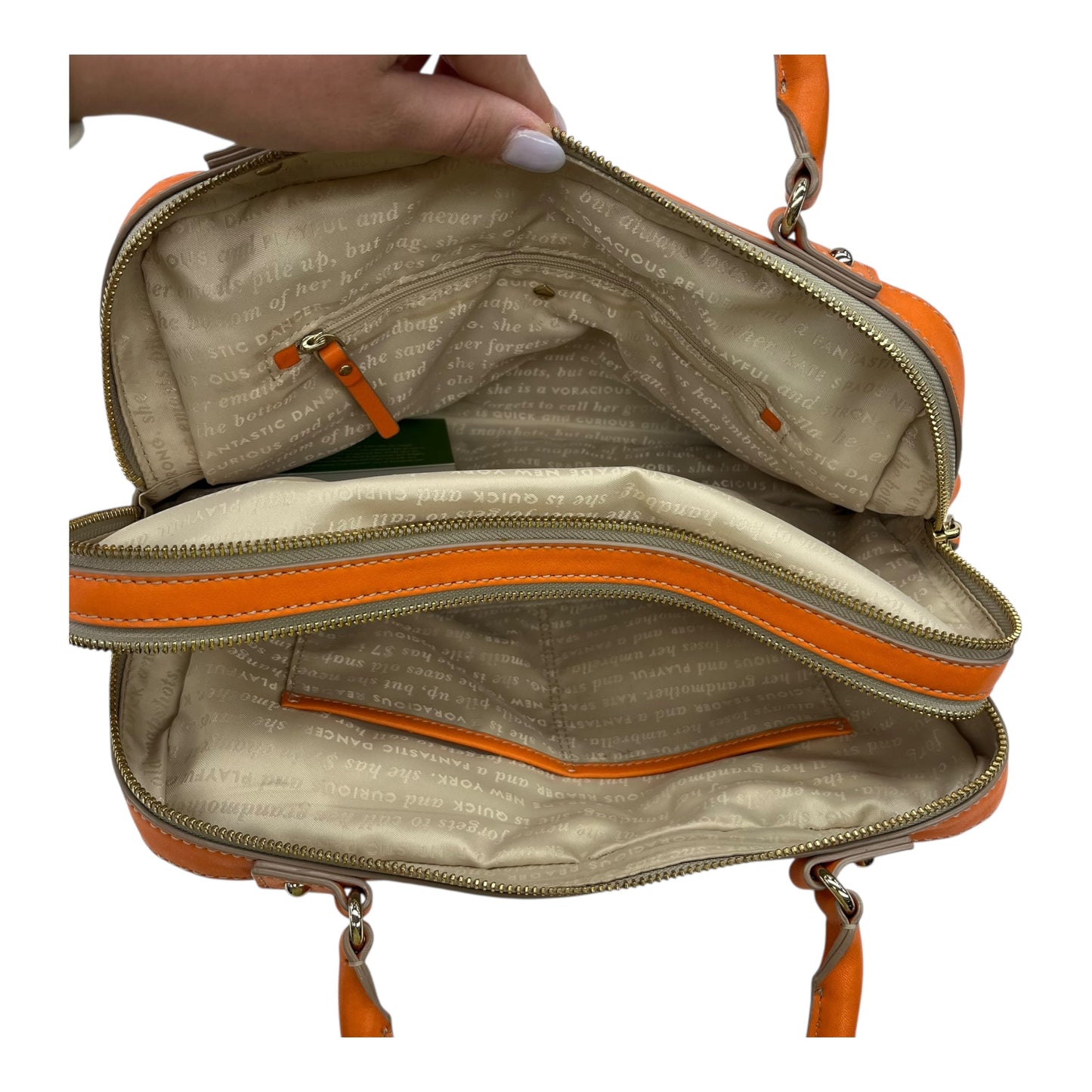 Handbag Designer By Kate Spade In Orange, Size:Medium