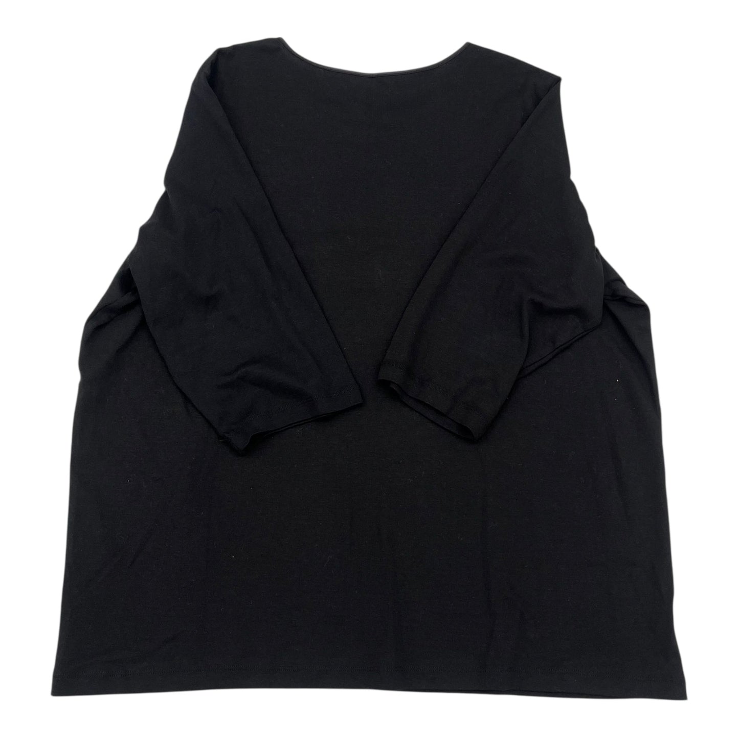 Top 3/4 Sleeve Basic By Cj Banks In Black, Size:3X