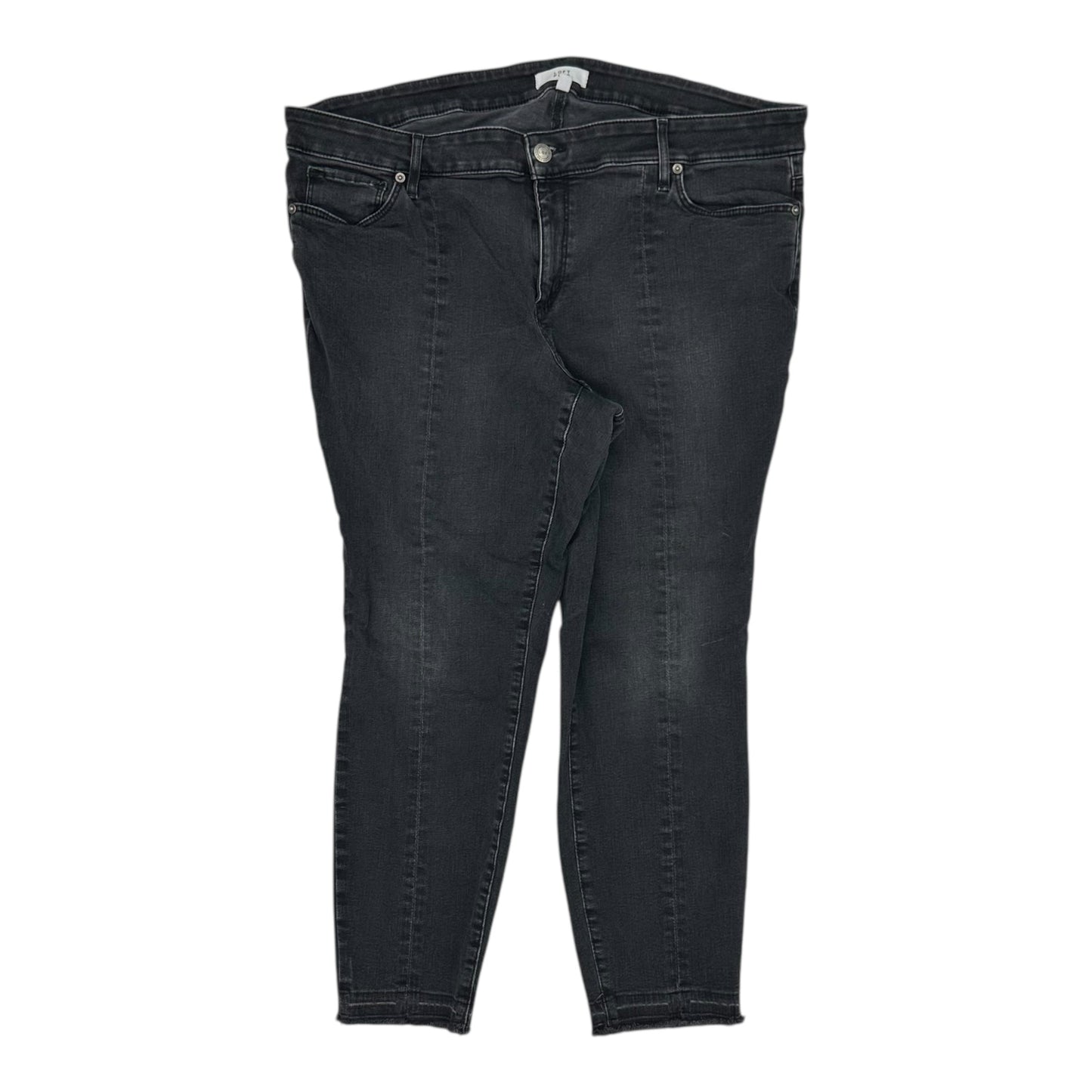 Jeans Skinny By Loft In Black Denim, Size:20