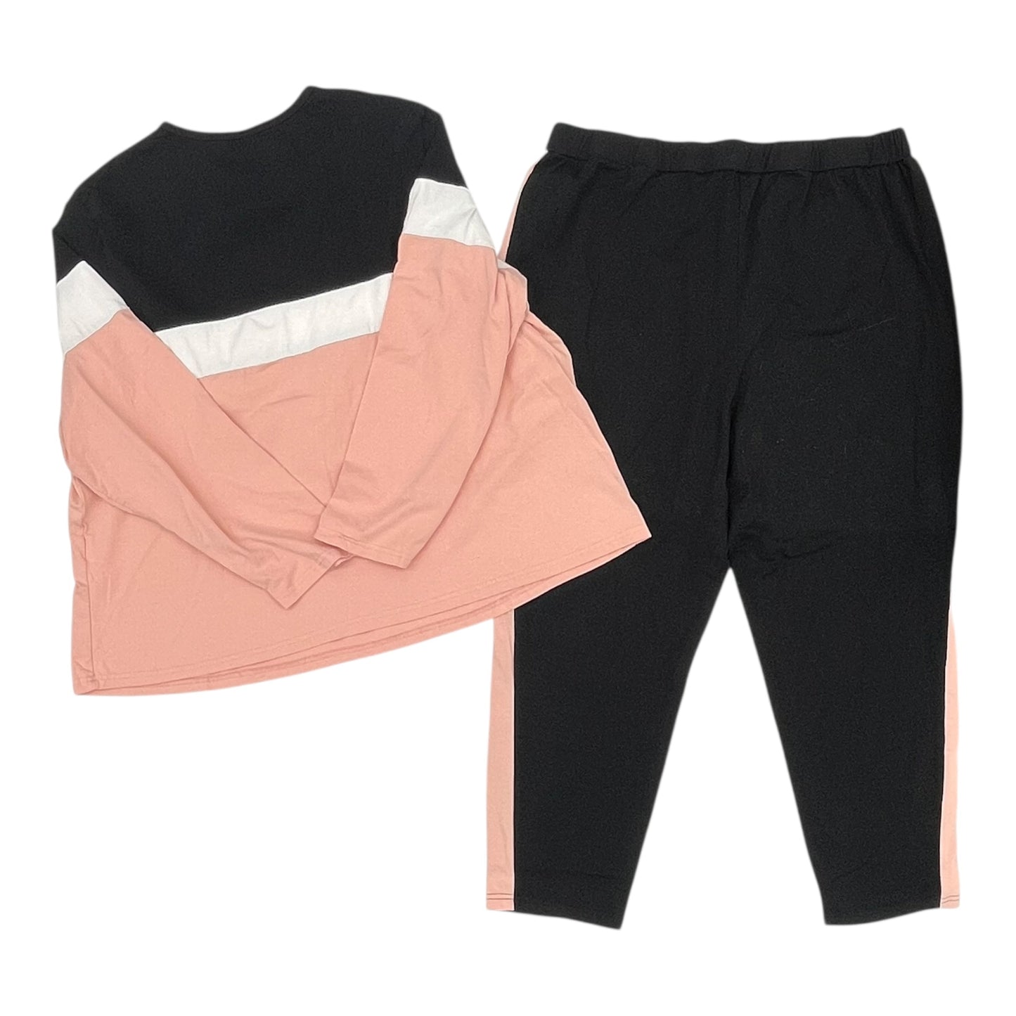 Lounge Set Pants By Shein In Black & Pink, Size:4X