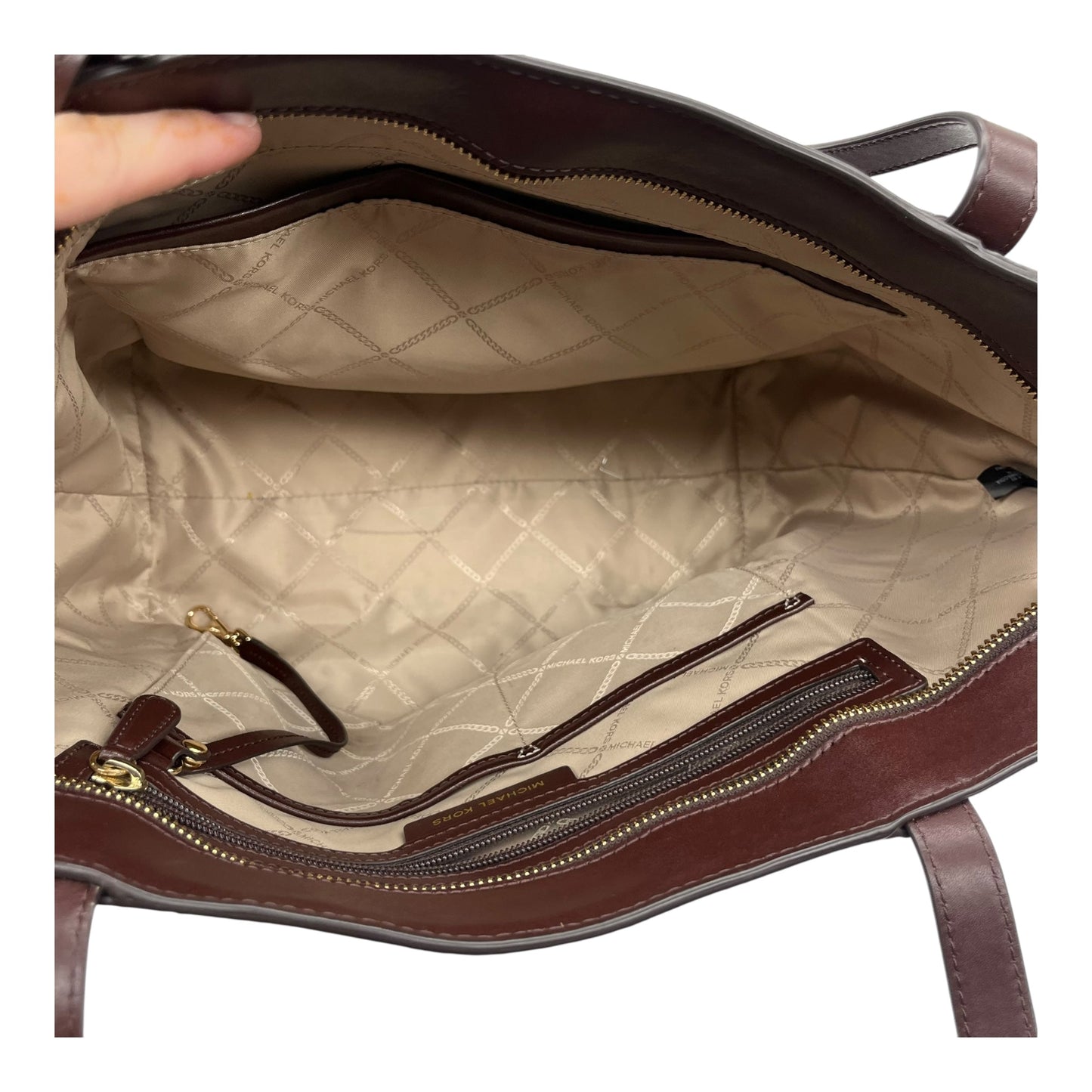 Handbag Designer By Michael Kors In Brown, Size:Large