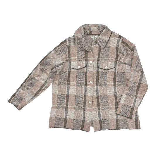 Sweater Cardigan By Rachel Zoe In Brown & Pink, Size:2X