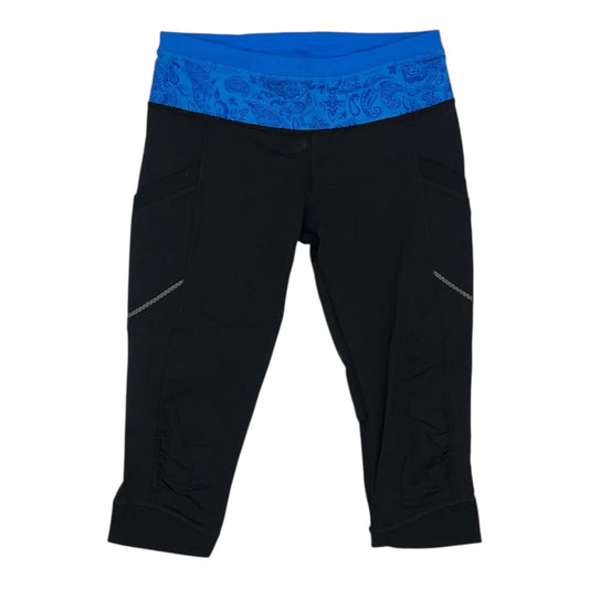 Athletic Leggings Capris By Lululemon In Black & Blue, Size:M