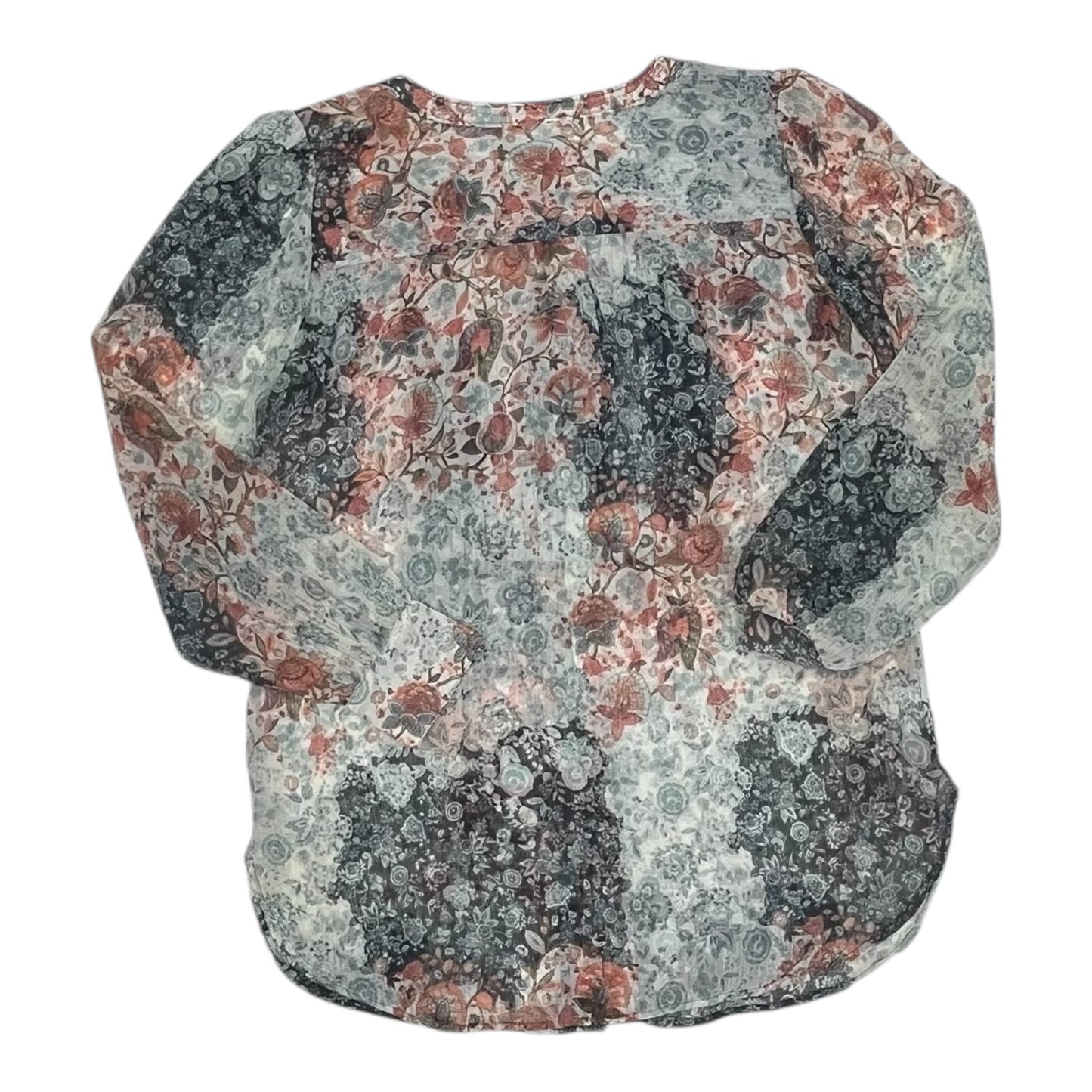 Blouse Ls By Loft In Blue, Size:S