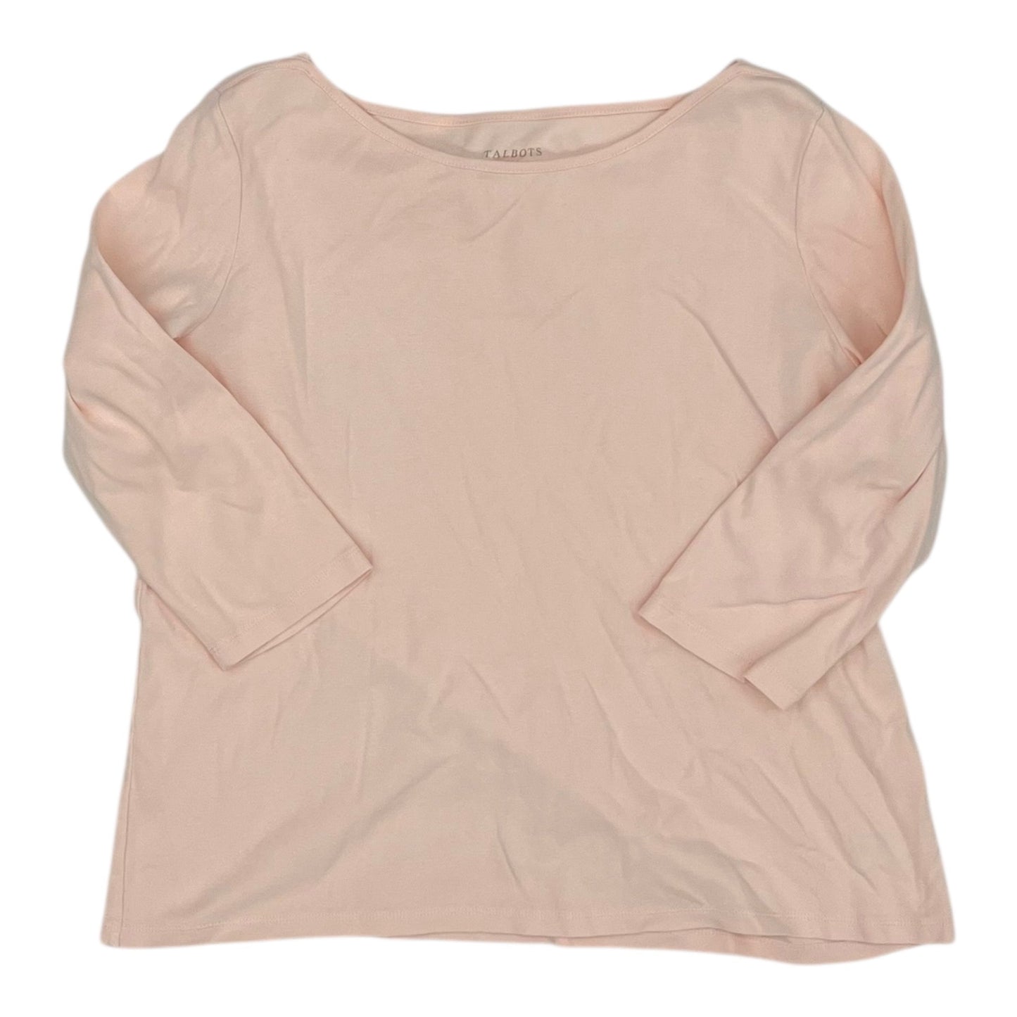 Top 3/4 Sleeve Basic By Talbots In Peach, Size:L