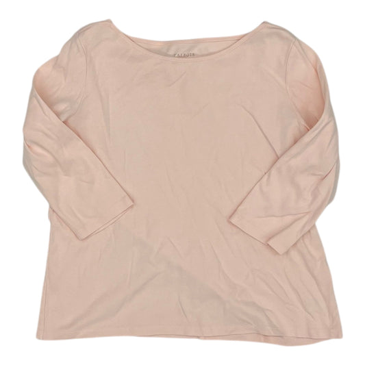 Top 3/4 Sleeve Basic By Talbots In Peach, Size:L