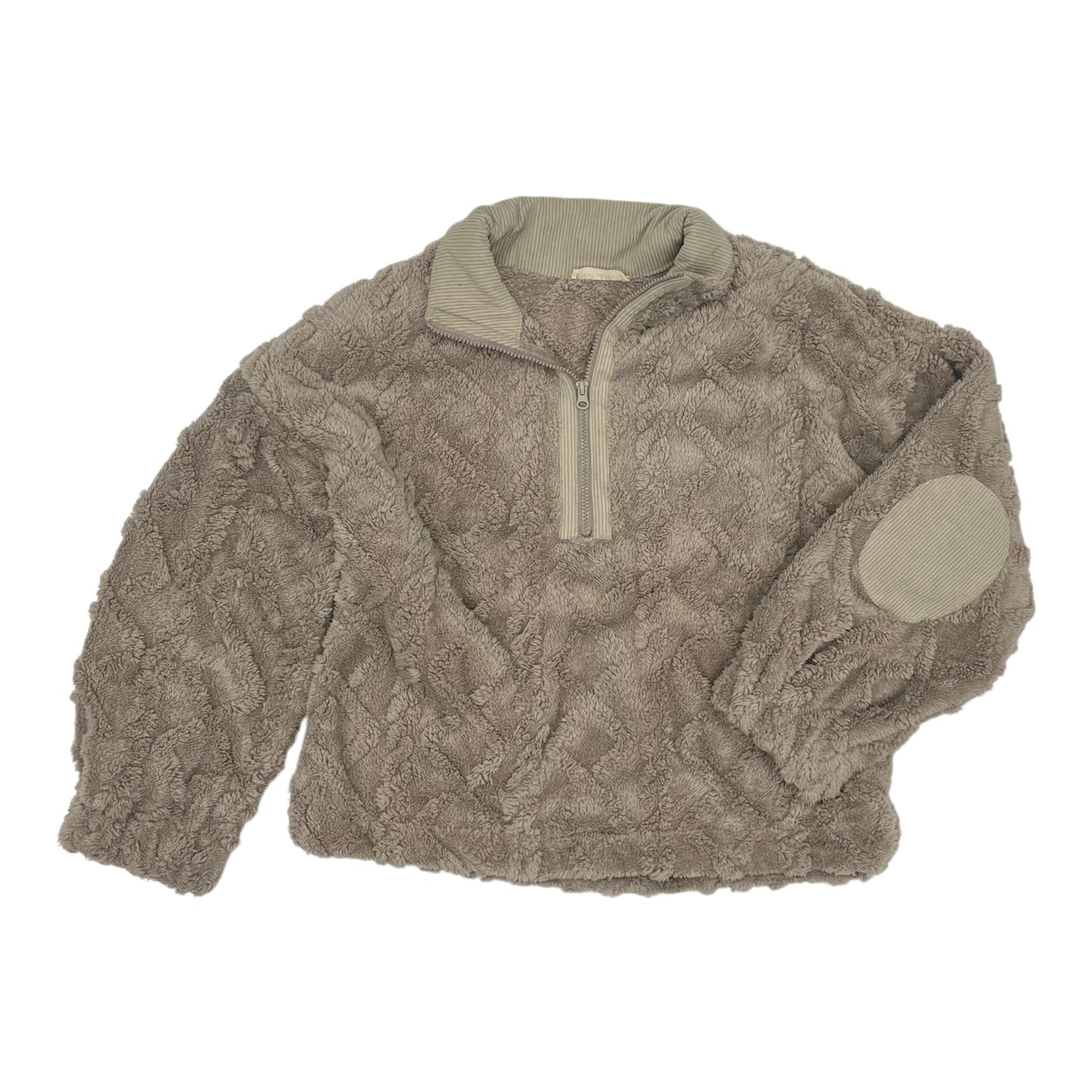 Jacket Faux Fur & Sherpa By Clothes Mentor In Tan, Size:M