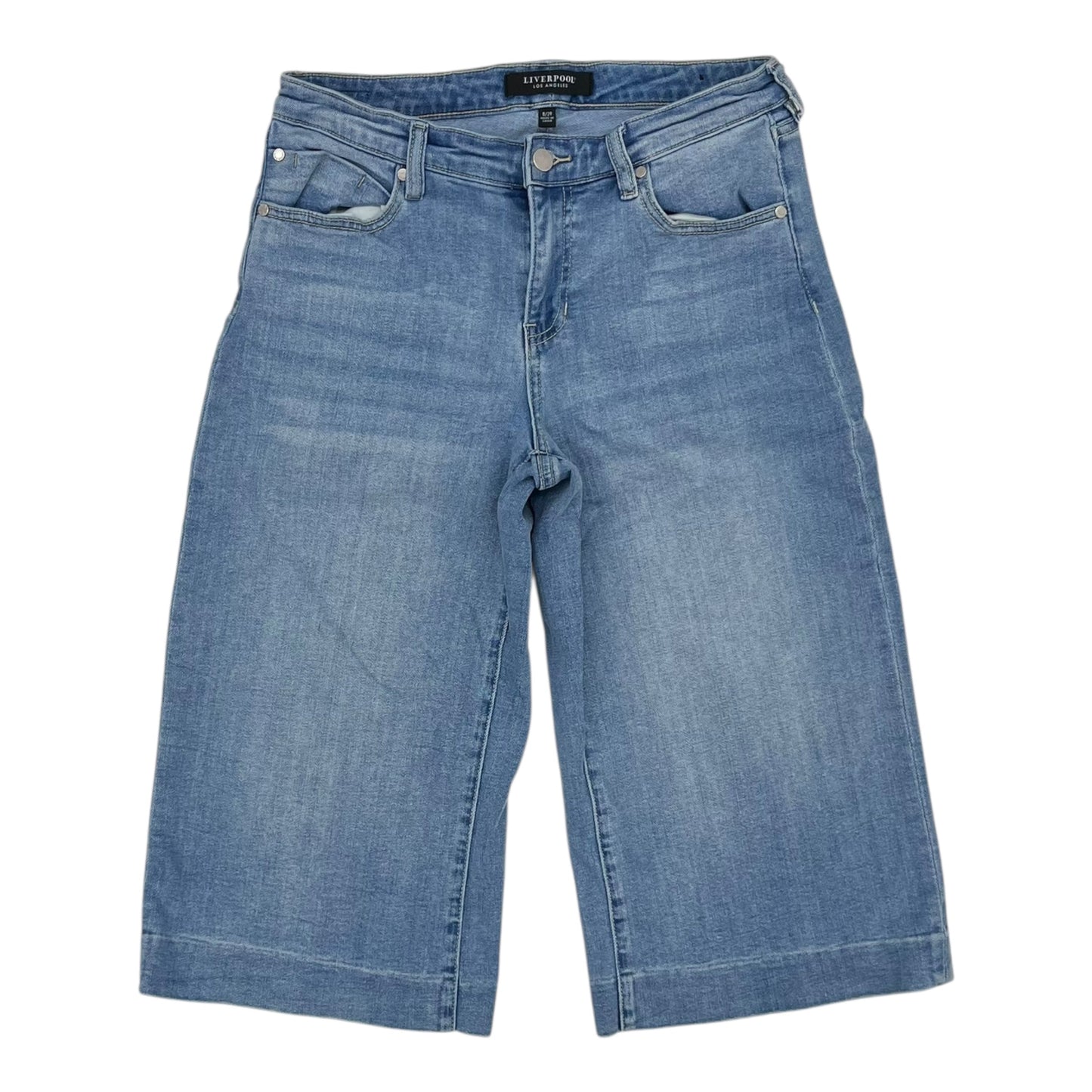 Capris By Liverpool In Blue Denim, Size:8
