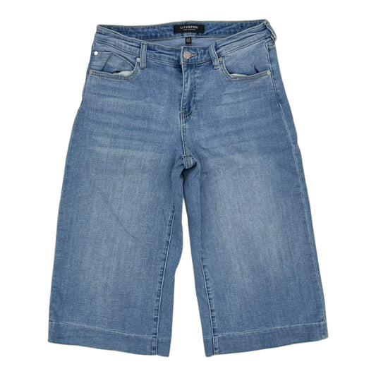 Capris By Liverpool In Blue Denim, Size:8