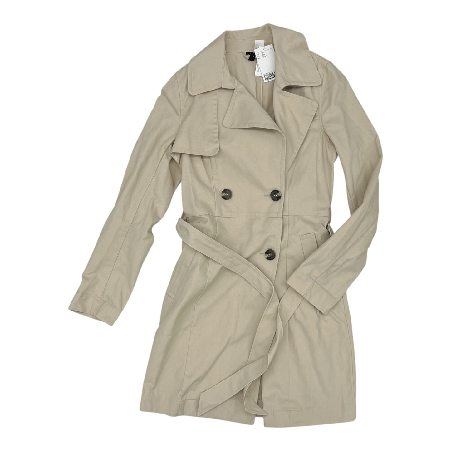 Coat Trench Coat By Divided In Tan, Size:Xxs