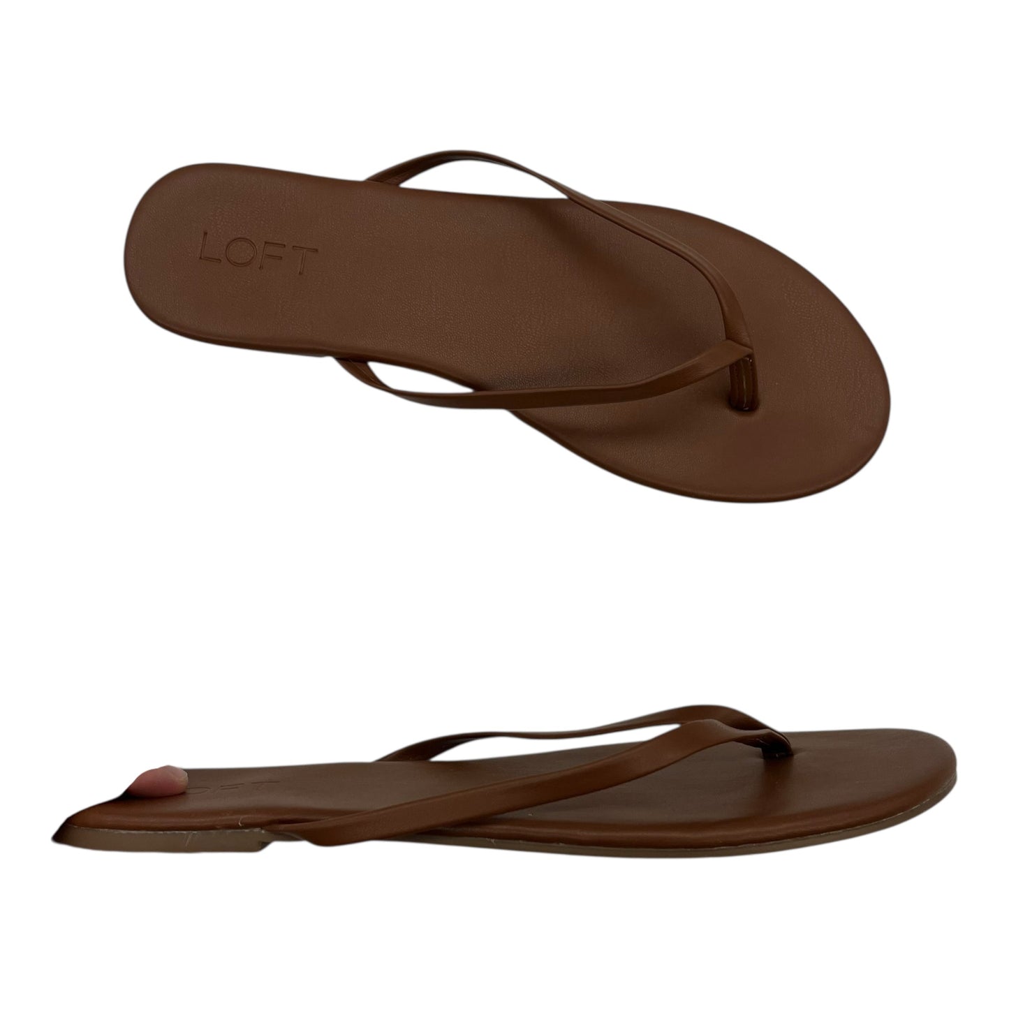 Sandals Flip Flops By Loft In Brown, Size:10
