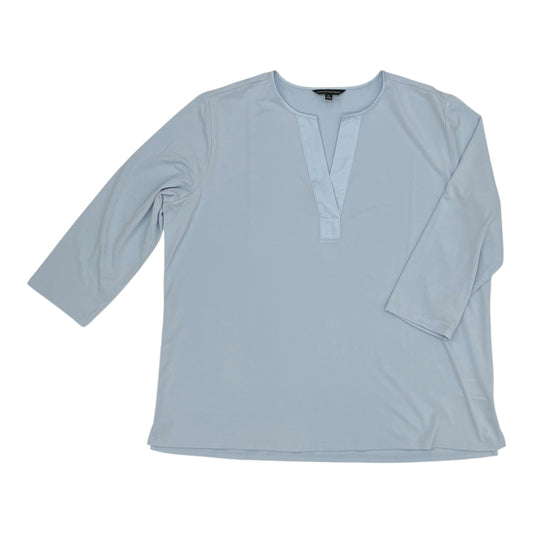 Blouse 3/4 Sleeve By Banana Republic In Blue, Size:Xl