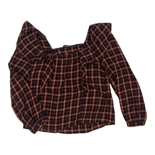 Blouse Ls By Madewell In Black & Orange, Size:S