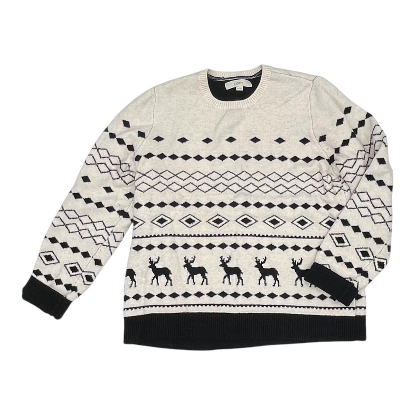 Sweater By Loft In Black & Cream, Size:Xxl