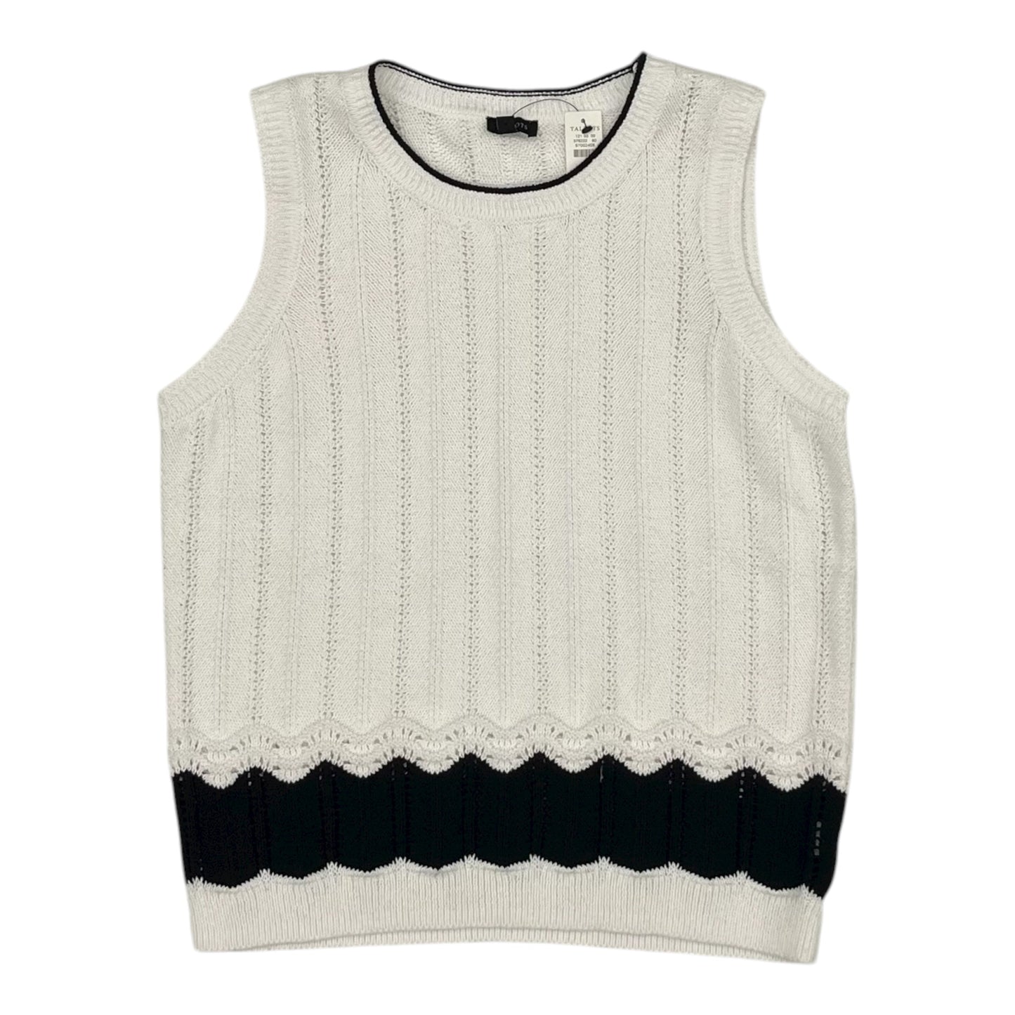 Vest Sweater By Talbots In White, Size:M