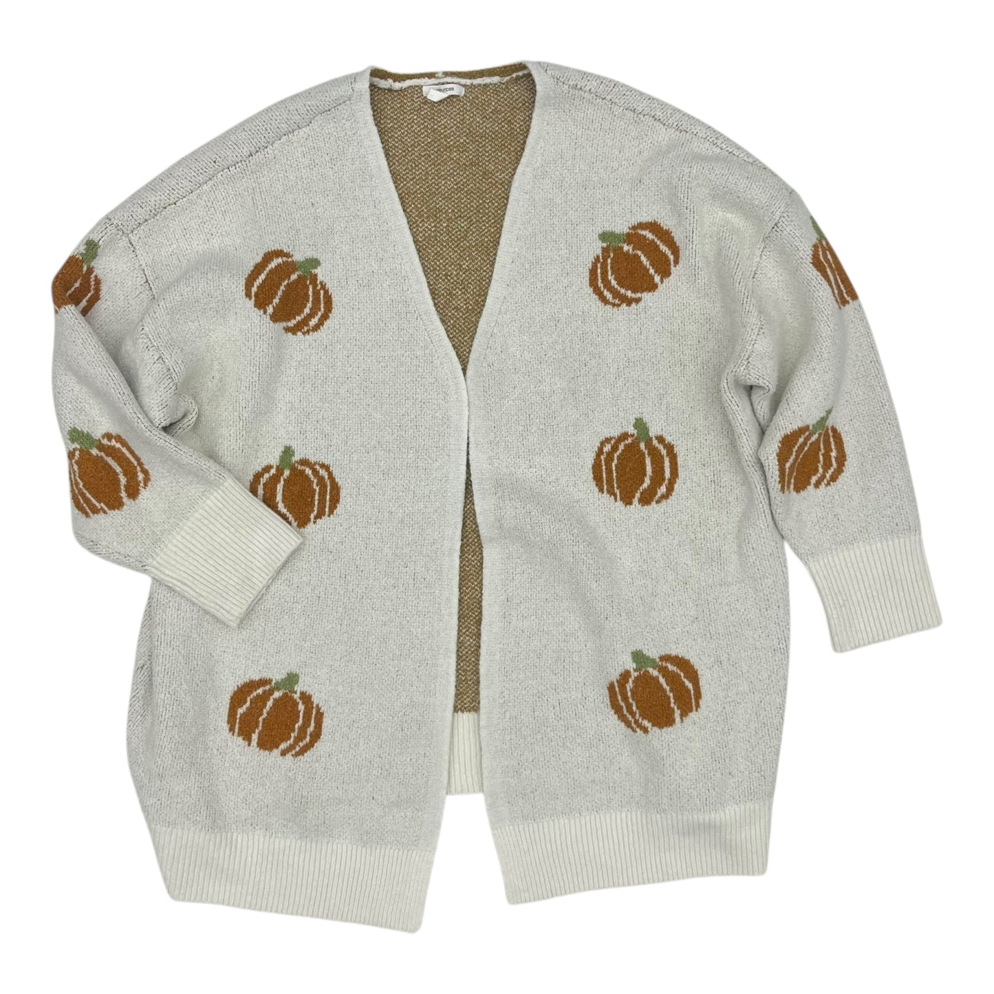 Sweater Cardigan By Maurices In Orange & Tan, Size:3X