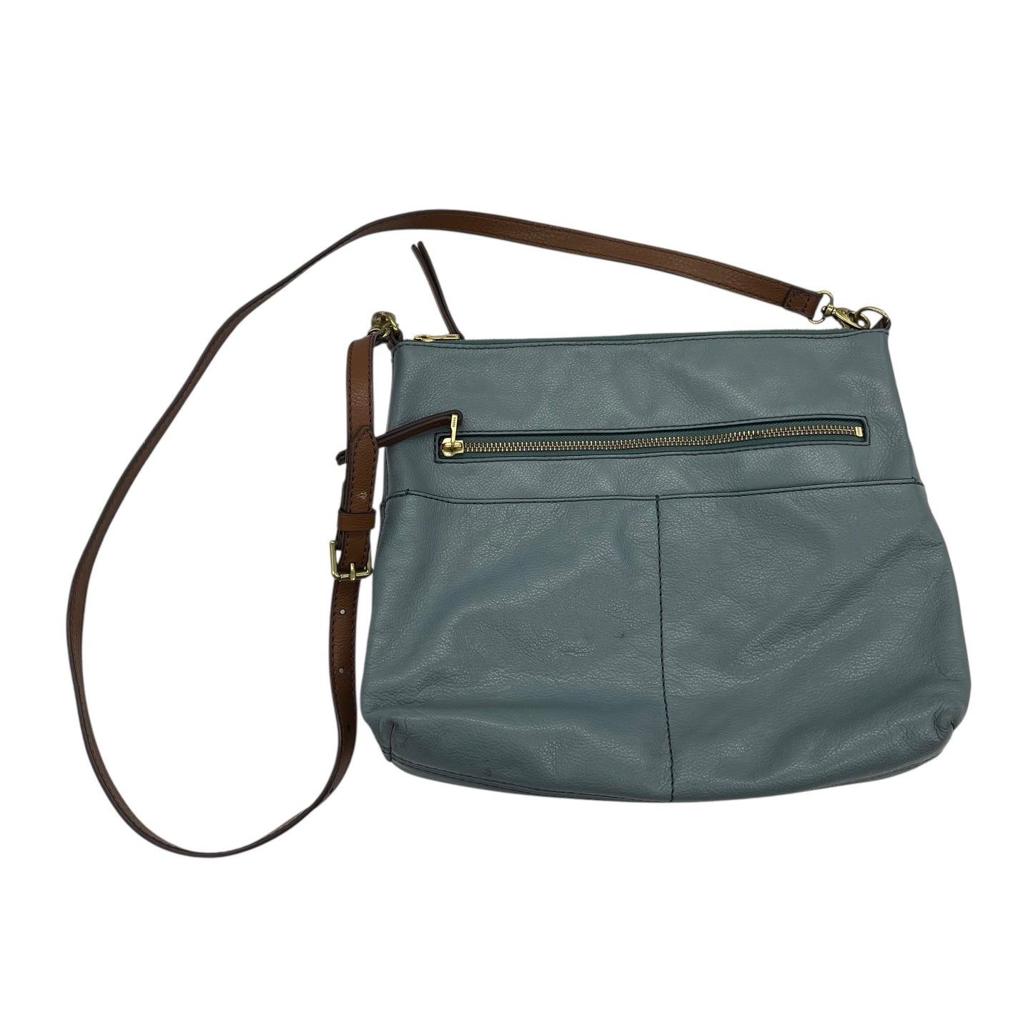 Crossbody Leather By Fossil In Green, Size:Medium