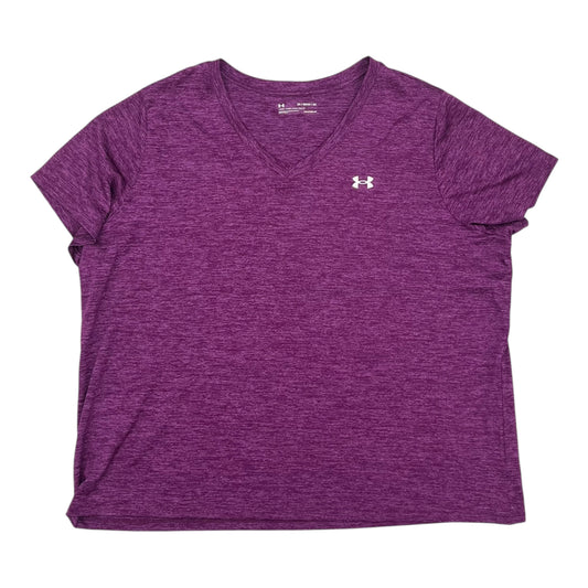 Athletic Top Ss By Under Armour In Purple, Size:2X