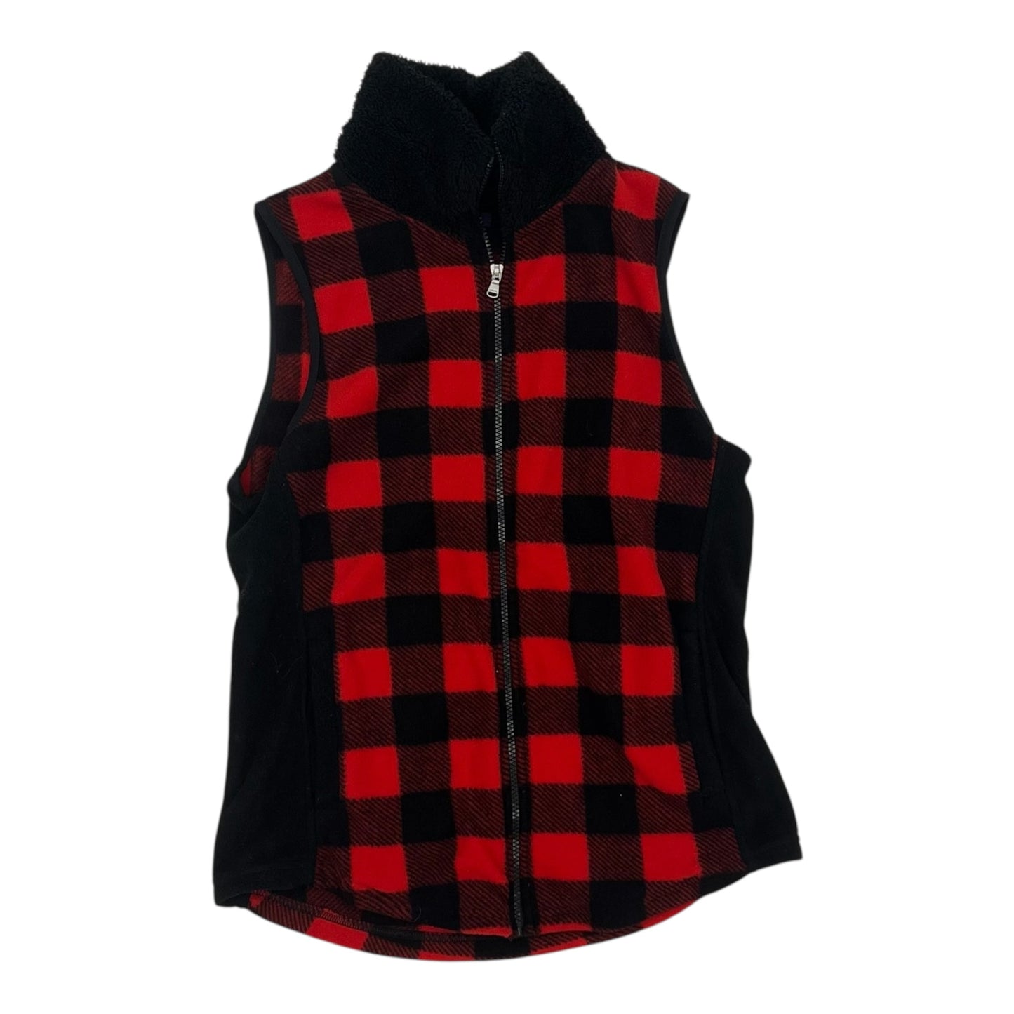 Vest Fleece By Chaps In Black & Red, Size:M
