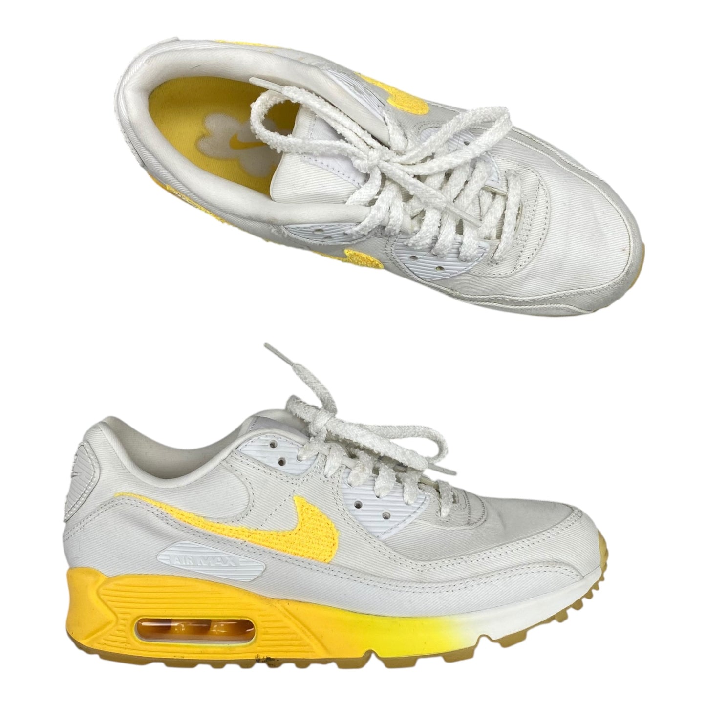 Shoes Sneakers By Nike In White & Yellow, Size:8.5
