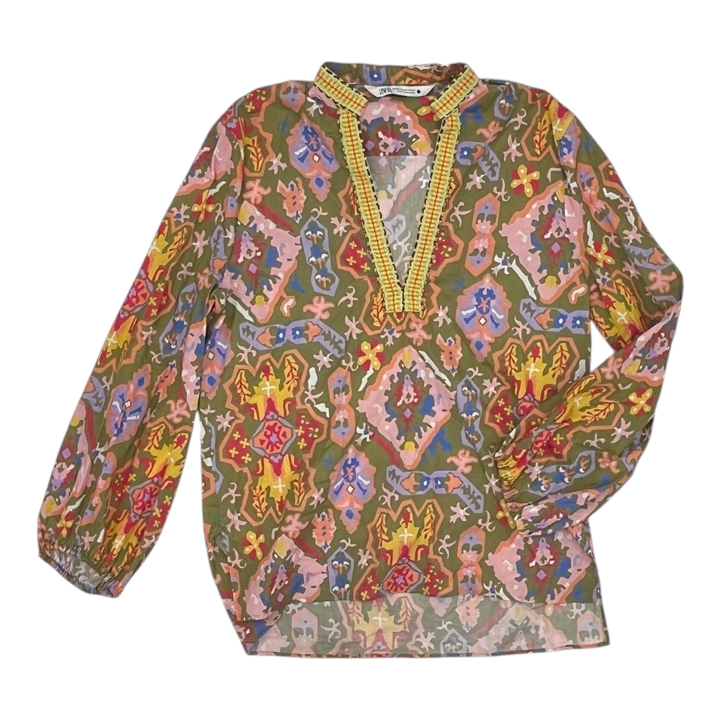 Blouse Ls By Zara In Multi, Size:Xs