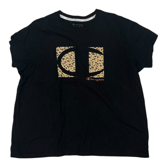 ATHLETIC TOP SS by CHAMPION in BLACK, Size:2X