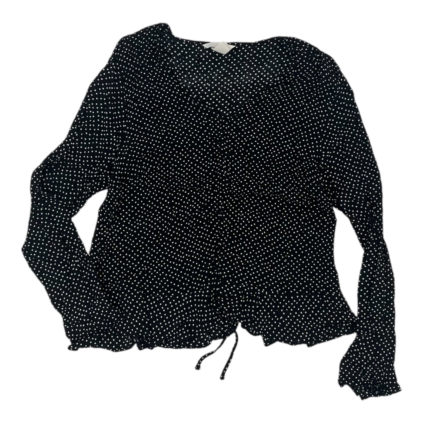 Blouse Ls By H&M In Black & White, Size:L