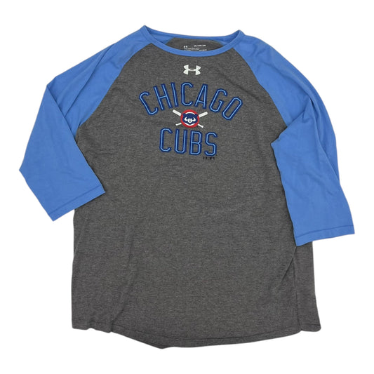 Athletic Top Ls Crewneck By Under Armour In Blue & Grey, Size:2X