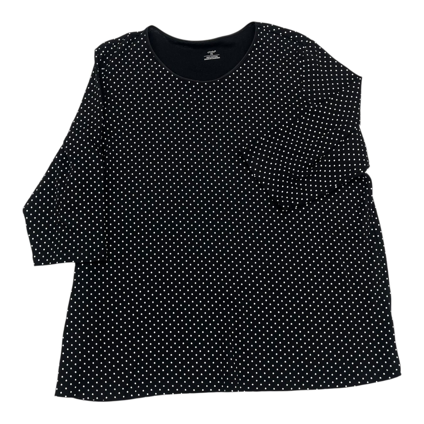 Top 3/4 Sleeve By Cj Banks In Black, Size:3X