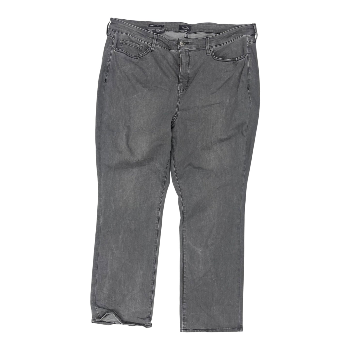 Jeans Straight By Not Your Daughters Jeans In Grey Denim, Size:22