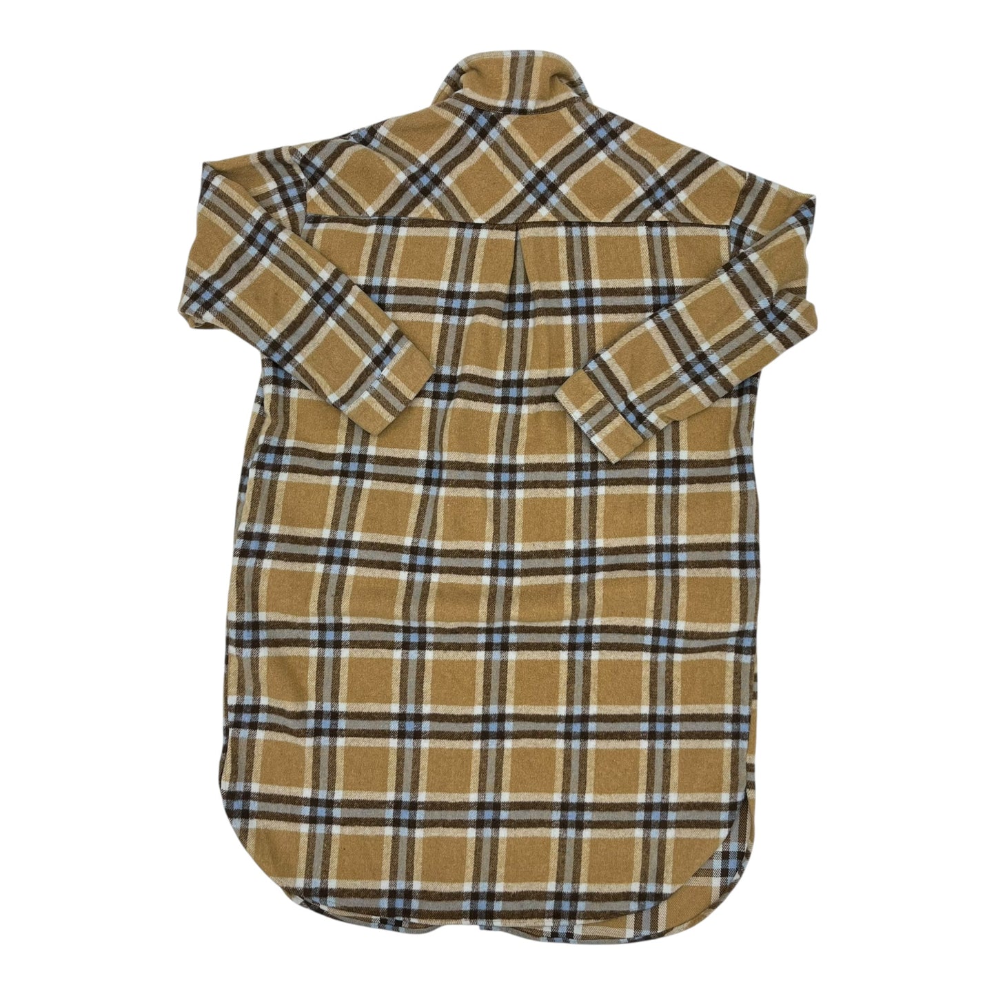 Jacket Shirt By Active Usa In Brown, Size:L